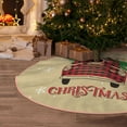 thumbnail image 6 of Daiia Christmas Vintage Red Truck Drawing Merry Christmas Tree Skirt , Xmas Large Lace-up Tree Skirt, Santa Snowflakes Rustic Home Decorations New Year Party Farmhouse Decor-30", 6 of 7