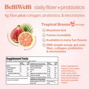 BelliWelli Daily Fiber Supplement with Probiotics, Electrolytes, and Collagen - Tropical Breeze, 6.4 oz