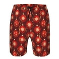 Adobk Christmas Red Balls Print Men's Swim Trunks Hawaiian Bathing Suit