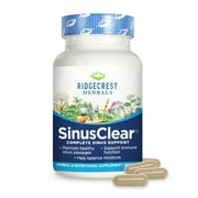 RidgeCrest Herbals SinusClear, Complete Formula for Sinus and Nasal Health with Mullein Leaf, Bromelain, Vitamin C, and Zinc, for Healthy Mucus, Immune & Respiratory Support, (60 Veg Caps, 30 Serv)