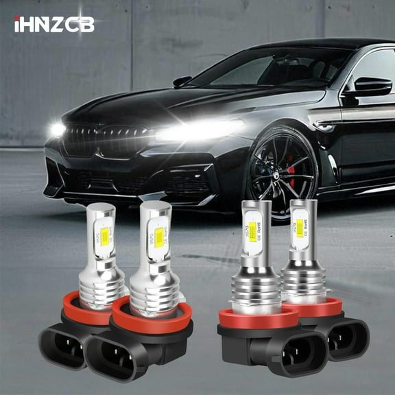 IHNZCB 4x LED Headlight Bulbs For Nissan Altima 2007-2011 2012 2013 2014 2015 2016 2017 2018, H11 High Low Beam Light Bulbs Replacement Halogen, 6000K White, Plug and Play