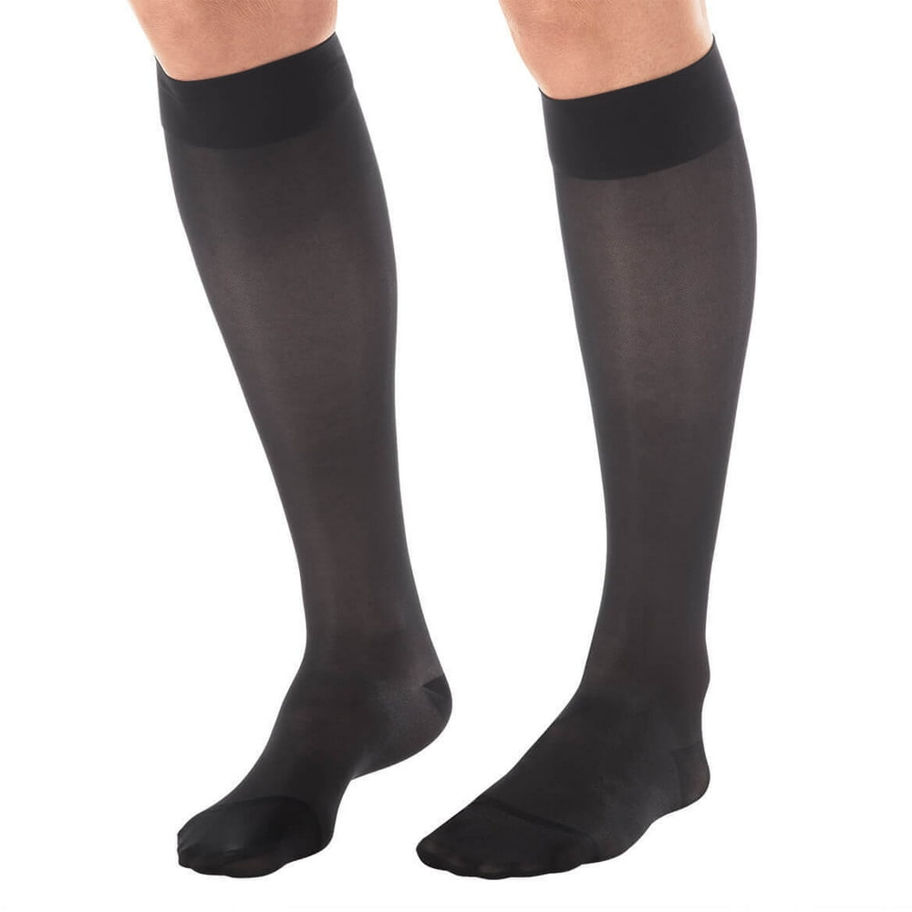 Silver Steps Sheer Compression Knee Highs, 1520 mmHgBlack2XL