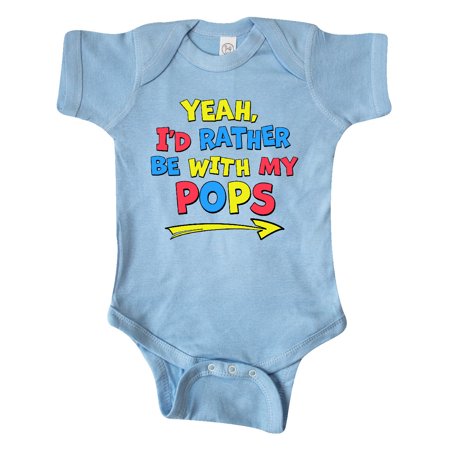 

Inktastic Yeah I d Rather be with My Pops in Red Yellow and Blue Gift Baby Boy or Baby Girl Bodysuit