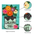 thumbnail image 5 of Evergreen Welcome Y'all Polka Dot Flowers Burlap Garden Flag- 12.5 x 18 Inches Outdoor Decor for Homes and Gardens, 5 of 9