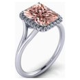 thumbnail image 2 of 2.00 carat Emerald Cut Morganite and Diamond Halo Bridal Set in 10k White Gold, 2 of 3