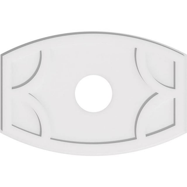 Ekena Millwork CMP30X20KY-06000 6 in. ID x 16.25 in. Rectangle Kailey Architectural Grade PVC Contemporary Ceiling Medallion