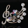 thumbnail image 2 of Music Notes Symbol Crystal Brooch Handset Crystal Stones Jewelry-26-MN, 2 of 4