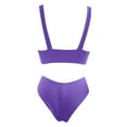 thumbnail image 5 of EHRWE Bikinis for Women 2024 Bikini Set For Solid V Neck Knot Front Push Up High Leg Thong Two Piece Swimsuit Purple, Sizes S-2XL, 5 of 5