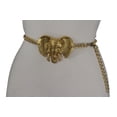 thumbnail image 4 of Women Gold Metal Chain Fashion Belt Hip Waist African Elephant Buckle XS S M, 4 of 6