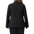 thumbnail image 4 of Agnes Orinda Women's Plus Size Blazer Button Down Collarless Long Sleeve Business Casual Jacket with Pockets 1X Black, 4 of 7