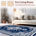 thumbnail image 2 of ODIKA 5'x7' Machine Washable Non-Slip Area Rug, Symmetrical Floral Medallion with Ornate Lattice Detailing High Traffic Rug, Blue, 495686, 2 of 7