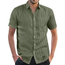 Men's Dress Shirts Solid Short Sleeve Stretch Formal Shirt Business ...
