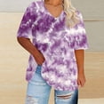 thumbnail image 2 of NSLGXD Womens Plus Size T Shirts Summer V Neck Short Sleeve Blouses Cute Gradient Graphic Tees Lightweight Going Out Tshirts XL-5XL Purple Top, 2 of 6