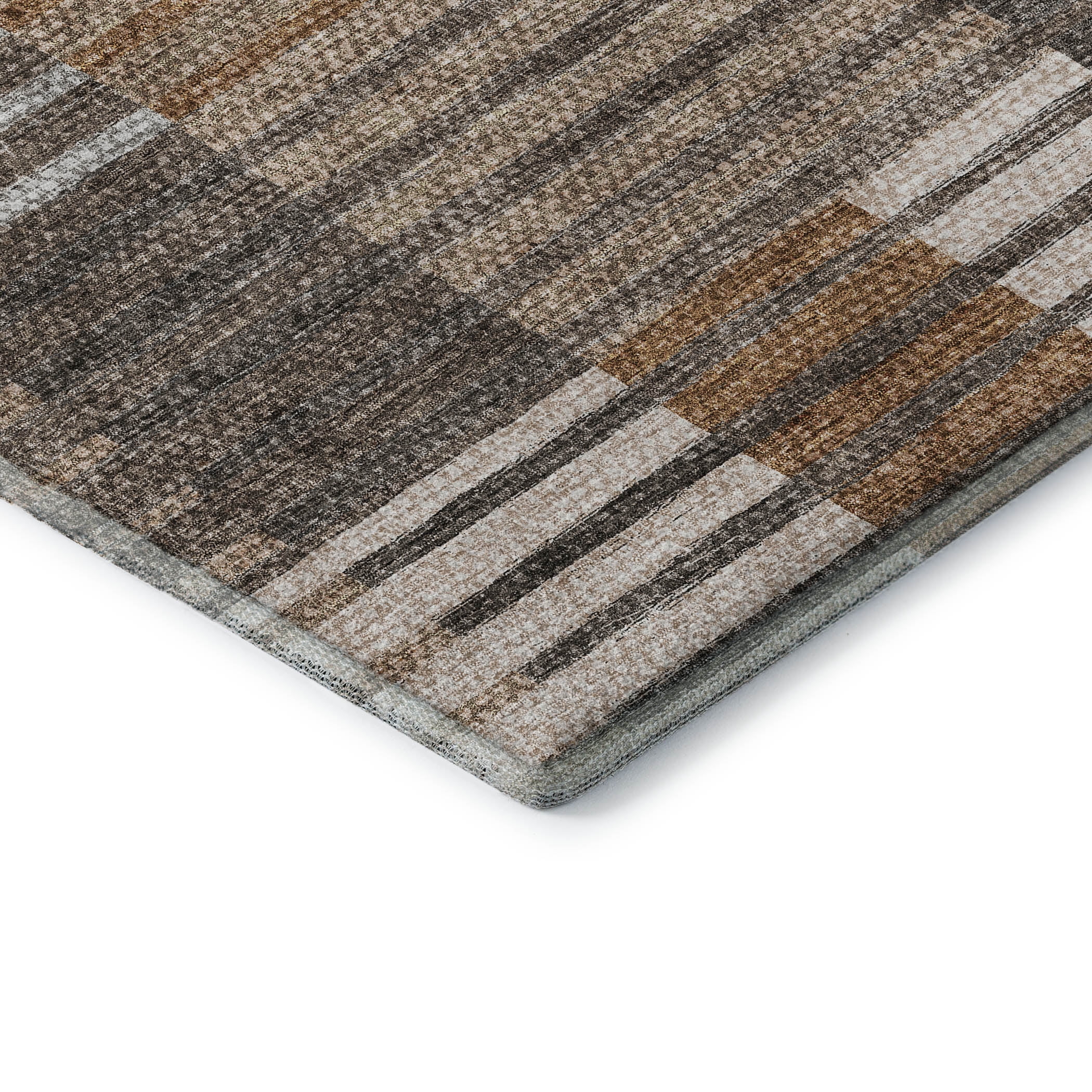 Addison Rugs Mayfield Washable Transitional Striped Paprika Rectangle Rug, 2'6" x 3'10"