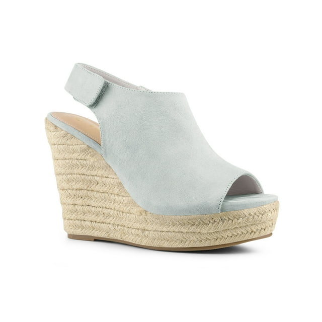 BLISSFUL STEP Sandales Compensées à Plateforme Espadrilles pour Femmes Gris 5,5