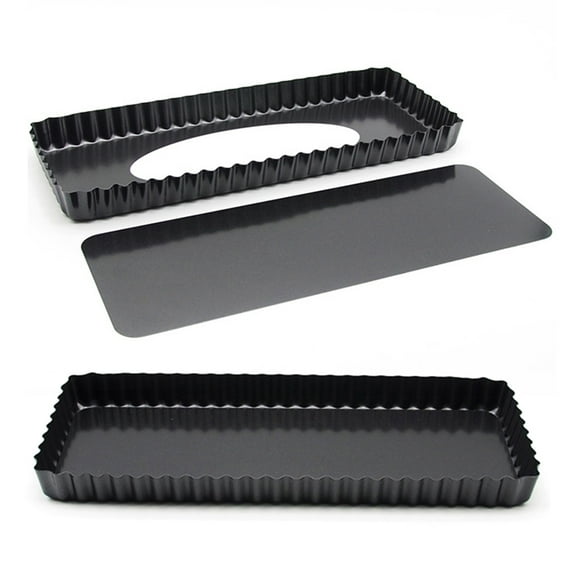 SPRING PARK 14 Inch Rectangular Tart Pan with Removable Bottom, Non-Stick Tart and Quiche Baking Pan