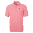 thumbnail image 2 of Men's Cutter & Buck Red Ole Miss Rebels Big & Tall Team Logo Virtue Eco Pique Stripe Recycled Polo, 2 of 3