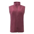 thumbnail image 5 of IROINNID Women's Sleeveless Zip Up Jacket Turndown Lapel Short Cover-up Stand Collar Pure Color Pocket Plush Warm Vest, Wine, 5 of 5