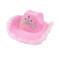 thumbnail image 3 of Segolike Western Cowboy Hats Cowgirl Hat with Windproof Rope Fedora Hat Headwear Felt Wide Brim Casual Jazz Hat for Women Men Party Fancy Dress pink, 3 of 7