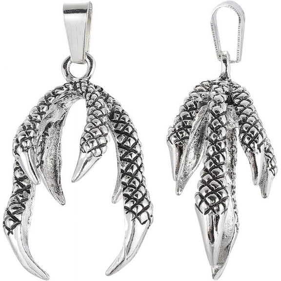 1 Box 10Pcs Dragon Claw Charms Dragon Pendants Bulk Alloy Silver Dragon Claw Beads Connectors Pinch Bails Holder Claw Bead Caps for Jewelry Making Charms Necklace Supplies DIY Crafts Beginner DIY