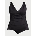 thumbnail image 2 of Time and Tru Women's and Women's Plus Plunge One Piece Swimsuit, Sizes XS-3X, 2 of 5