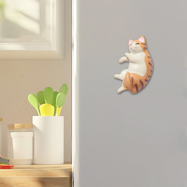 Wzzjkit The Three Dimensional Cute Cats Pet Fridge Stickers Magnet Magnet Suction Meow Star Home Decoration Stickers
