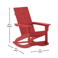 thumbnail image 5 of Flash Furniture Finn Dual Slat Back Adirondack Rocking Chair, Red, 5 of 9