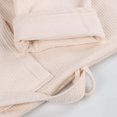 thumbnail image 6 of BNM Waffle Weave Cotton Unisex Adult Bath Robe, Cream, Medium, 6 of 9