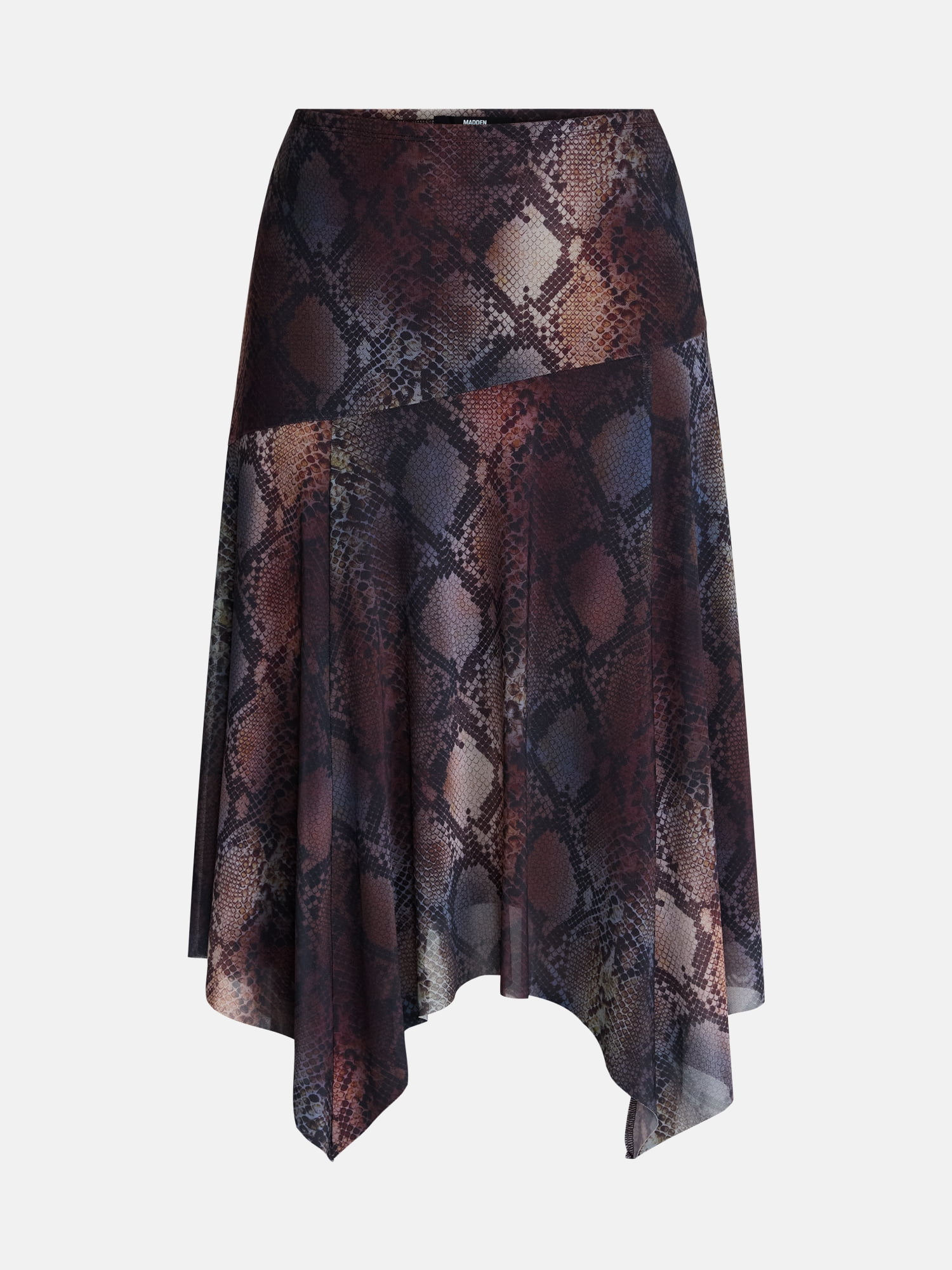 Madden NYC Women's Asymmetrical Midi Skirt with Hanky Hem, Sizes XXS-XXL