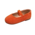 thumbnail image 2 of Viluyesy Toddler Little Girl Mary Janes, Soft Sole Cute Princess Flats, Non Slip Comfortable Casual Shoes Classic Solid Color Flats Orange Size 6.5 Toddler, 2 of 9