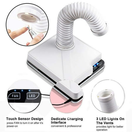 110V 80W Touch sensor Suction Dust Machine Nail Dust Collector Vacuum Cleaner Nail Art Manicure Device Salon