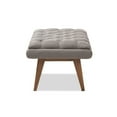 thumbnail image 3 of Baxton Studio Annetha Mid-Century Modern Grey Fabric Upholstered Walnut Finished Wood Ottoman, 3 of 7