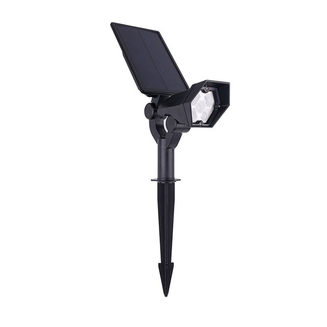 Foco de paisaje solar con sensor de movimiento LED, máx. 650 lm IP67, impermeable, luz de jardín al aire libre, foco solar inalámbrico para jardín, patio, entrada de entrada, blanco frío JAMW Sencillez