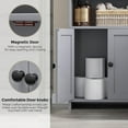 thumbnail image 5 of Small Bathroom Storage Cabinet, Freestanding Toilet Paper Storage with 2 Doors and Shelves, Bathroom Organizers and Storage for Small Spaces, laundry room, 7.9" D x 14.6" W x 31" H, Gray, 5 of 18