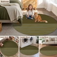 thumbnail image 5 of Olive Green Striped Round Area Rug 3Ft Washable Small Circle Rugs for Kitchen Entryway, Vintage Stripes Ombre Non-Slip Carpet Floor Mats Indoor Outdoor Carpet Runner Aesthetic Home Decor, 5 of 8