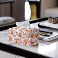 thumbnail image 2 of ZUXONGSY Highland Cow Tissue Box Cover Flower PU Leather Rectangular Tissue Box with Buttons Leather Tissue Paper Box Cover Easy to Clean Bathroom Decorative Accessories, 2 of 7