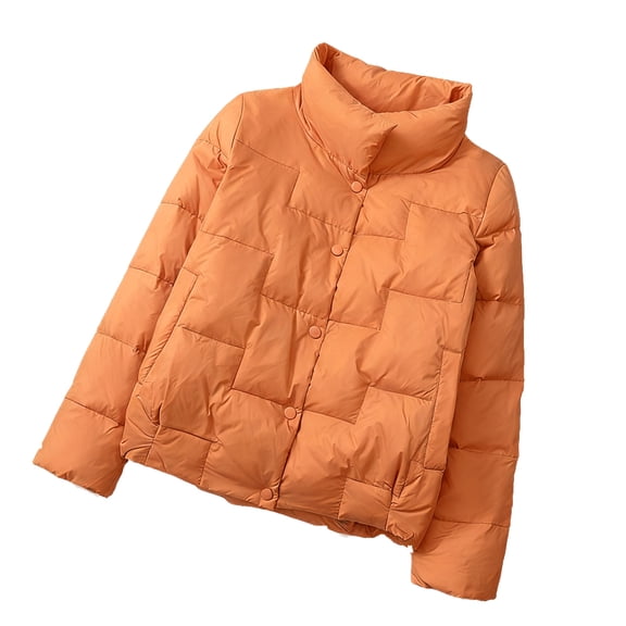 Sexlip Women's Puffer Jacket Lightweight Water-Resistant Winter Coat Windproof Packable Down Jacket Womens Warm Puffy Jacket Orange M