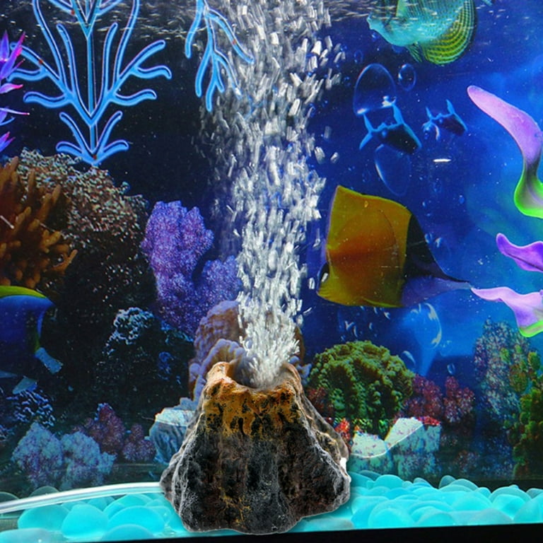 Novelty Ornament Volcano Shape Ornament For Aquarium Air Bubble Stone Fish Tank Oxygen Pump Air Pump Fish Tank Toys 1 PCS
