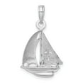 thumbnail image 4 of FB Jewels 14K White Gold White 3D Sailboat Pendant High Polish, 4 of 5