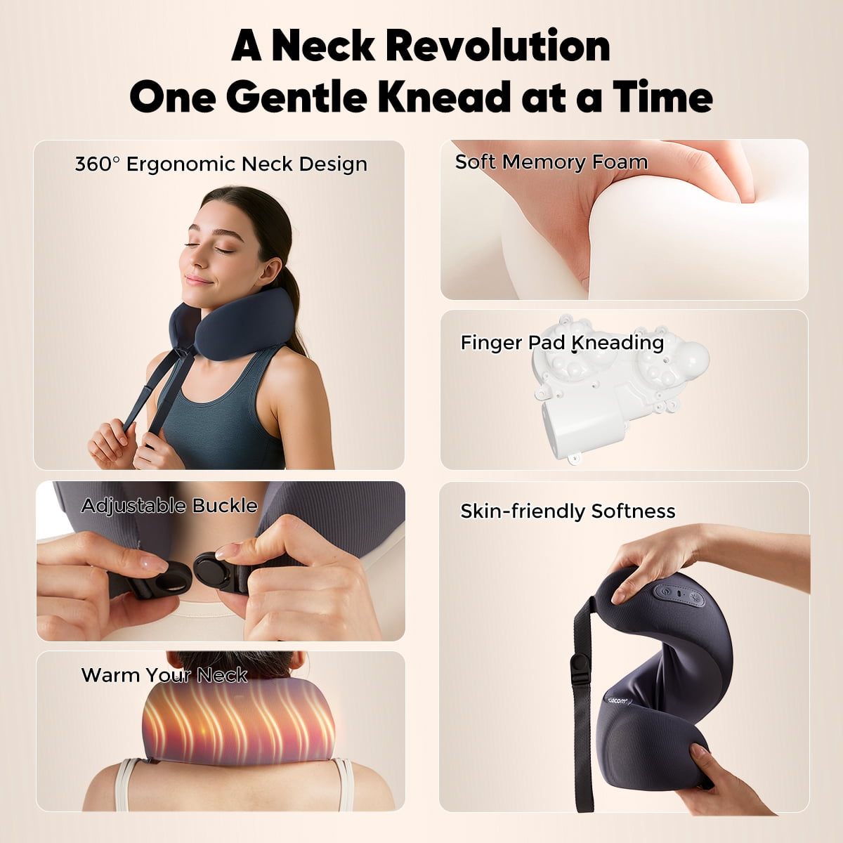 Neck Massager for Deep Tissue,Shiatsu Neck Massager with Heat,Rechargeable 3D Kneading for Home Office Car Travel,Gifts for Women Men