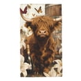 thumbnail image 1 of Fotbe Cow With Butterflies Lilies Pattern Premium Towels , (27.5x16in) Lightweight and Highly Absorbent Quick Drying Microfiber Towel, Perfect for Daily Use, 1 of 6