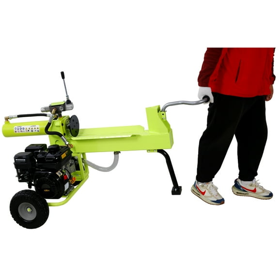 20 Ton Log Splitter with Auto Return Ram System, 7HP Gas Engine Horizontal Full Beam Steel Wedge for Firewood Splitting Forestry Harvesting, EPA Compliant, Green