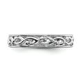thumbnail image 4 of 925 Sterling Silver Stackable Expressions Carved Ring Size: 9; for Adults and Teens; for Women and Men, 4 of 5