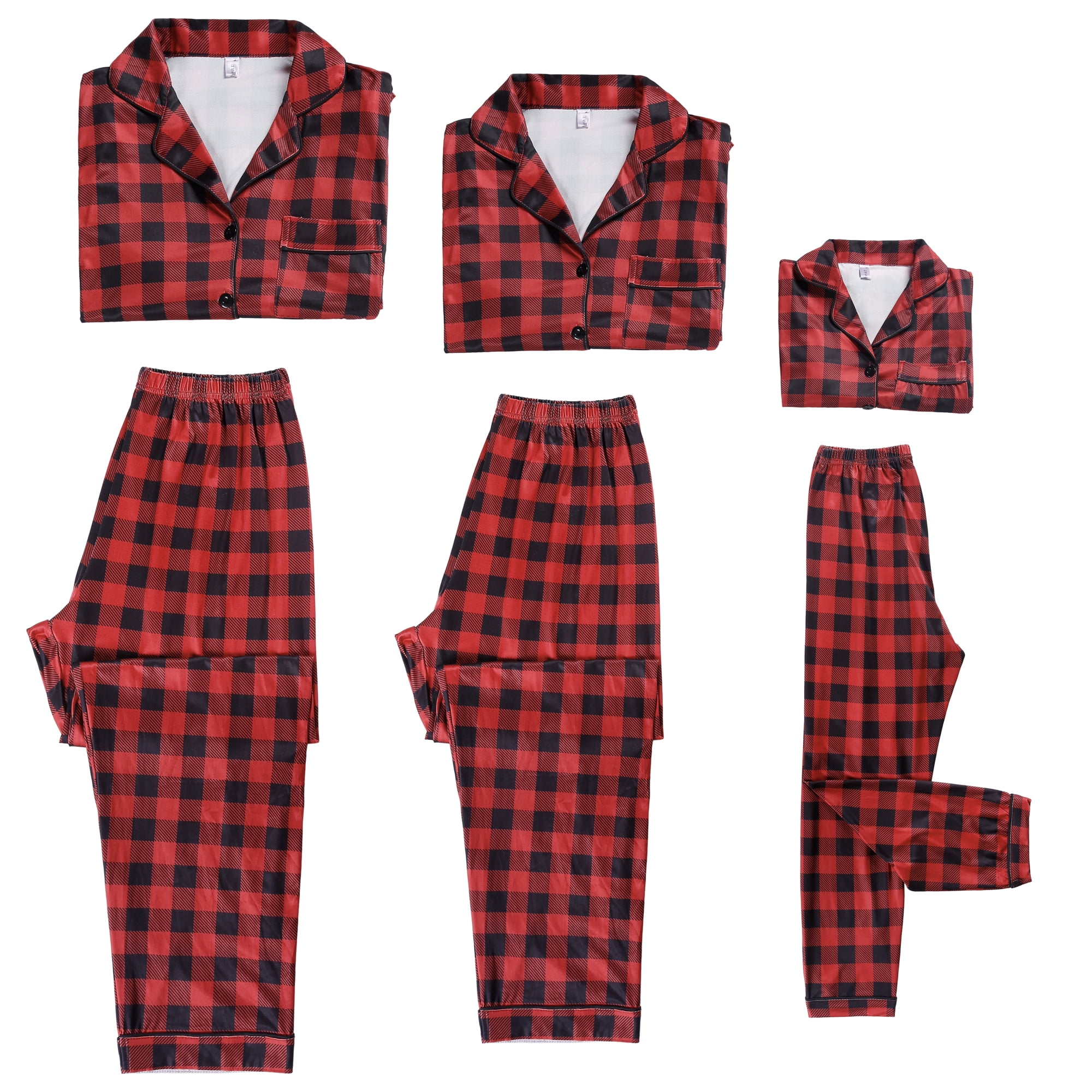 DARING DIVA Men's Christmas Family Plaid Pajama Sets XL Red