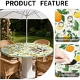thumbnail image 4 of Round Outdoor Tablecloth with Umbrella Hole and Zipper, Elastic Fitted Waterproof Patio Tablecover for Garden Patio Backyard Picnic BBQ, Fits 36-65" Round Table, 4 of 9