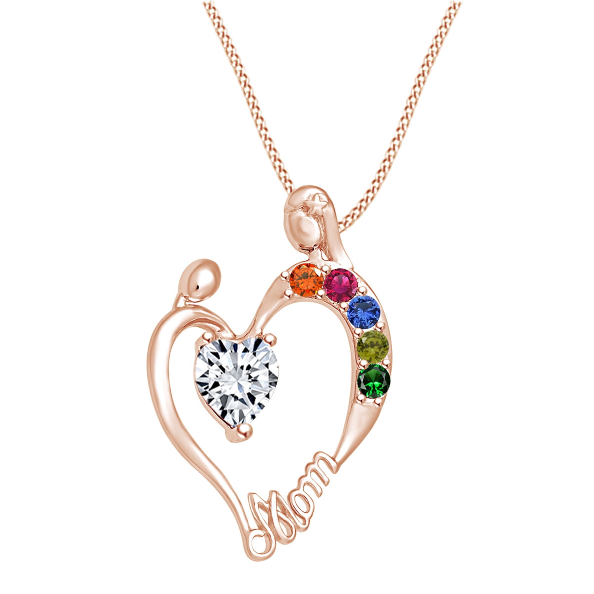 mother child necklace rose gold