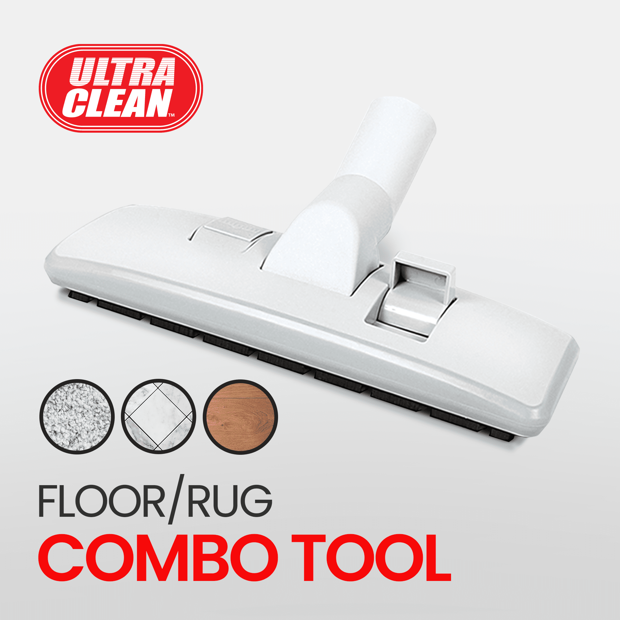 Ultra Clean Deluxe Central Vacuum Hose and Attachment Kit for Bare Flooring, Hardwood, Ceramic, Tiles and Rugs (White, 30 ft)