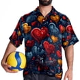 thumbnail image 4 of Love Men's Short Sleeve Casual Printed Button Down Beach Shirts, 4 of 6