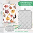 thumbnail image 6 of Yayeee Pot Holders Kitchen Heat Resistant with Pocket 7"x9.8" Cotton Oven Cooking Hot Pads, Gray Autumn Leaves, 6 of 7