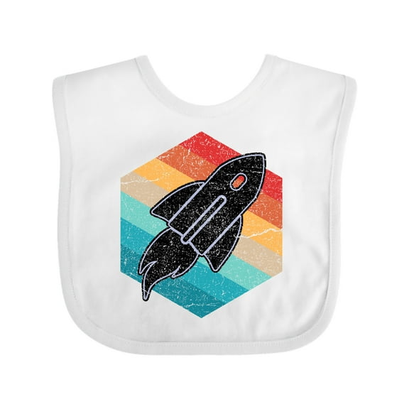Inktastic Rocket Ship Retro Space Boys or Girls Baby Bib